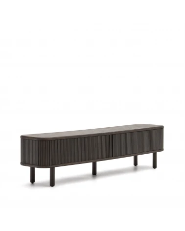 Mailen 2 door TV stand in ash veneer with a dark finish 200 x 50 cm