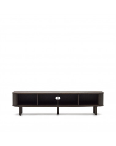 Mailen 2 door TV stand in ash veneer with a dark finish 200 x 50 cm