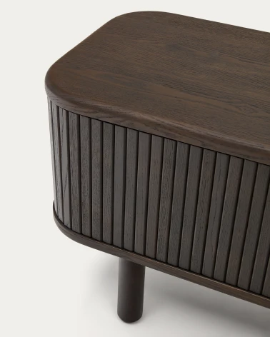 Mailen 2 door TV stand in ash veneer with a dark finish 200 x 50 cm