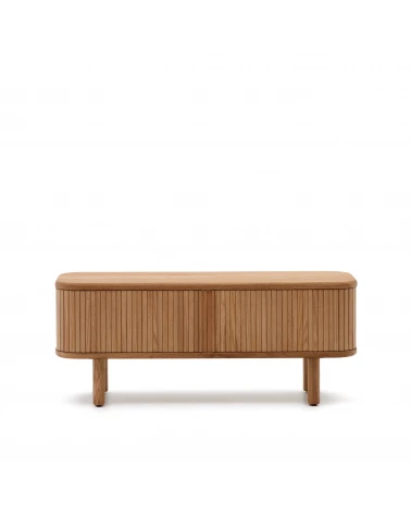 Mailen 2 door TV stand in ash veneer with a natural finish 120 x 50 cm