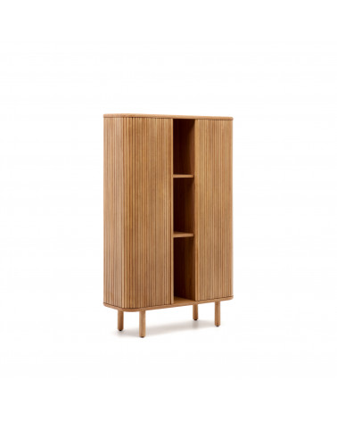 Mailen 2 door highboard in ash veneer with a natural finish 110 x 140 cm