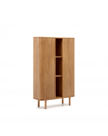 Mailen 2 door highboard in ash veneer with a natural finish 110 x 140 cm