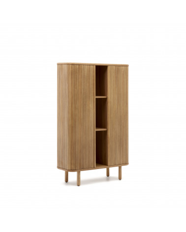Mailen 2 door highboard in ash veneer with a natural finish 110 x 140 cm
