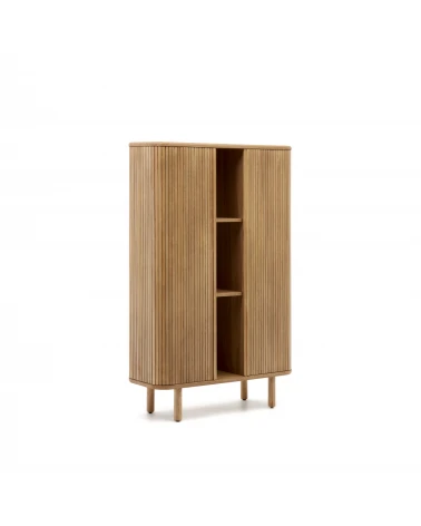 Mailen 2 door highboard in ash veneer with a natural finish 110 x 140 cm
