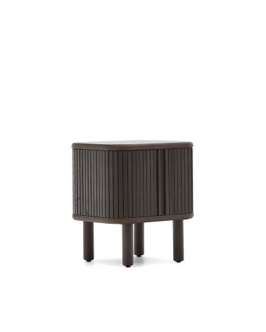 Mailen bedside table in ash veneer with a dark finish 50 x 55 cm