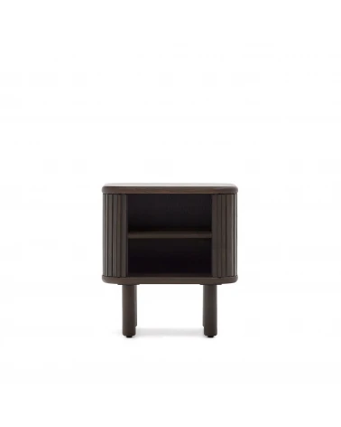 Mailen bedside table in ash veneer with a dark finish 50 x 55 cm