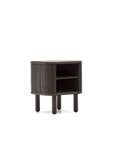 Mailen bedside table in ash veneer with a dark finish 50 x 55 cm