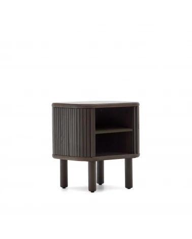 Mailen bedside table in ash veneer with a dark finish 50 x 55 cm