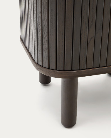 Mailen bedside table in ash veneer with a dark finish 50 x 55 cm