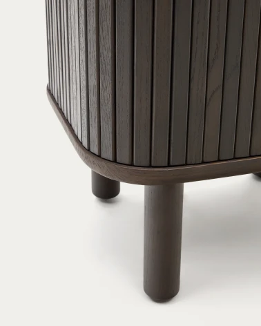 Mailen bedside table in ash veneer with a dark finish 50 x 55 cm