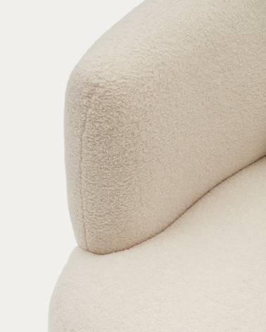 Martina armchair in off-white shearling with cushion
