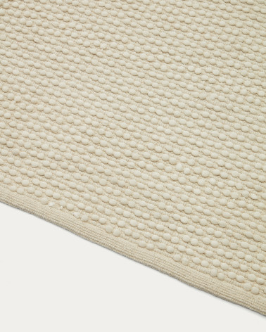 Mascarell rug, cotton and polypropylene in white, 200 x 300 cm