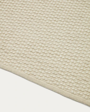 Mascarell rug, cotton and polypropylene in white, 200 x 300 cm
