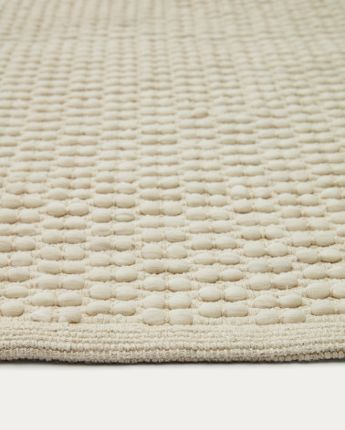Mascarell rug, cotton and polypropylene in white, 200 x 300 cm