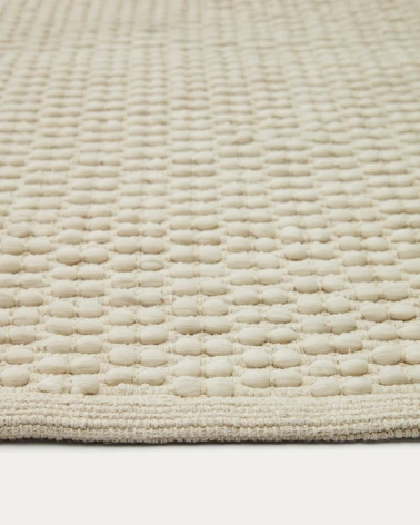 Mascarell rug, cotton and polypropylene in white, 200 x 300 cm
