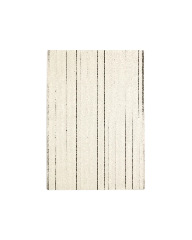 Micol beige wool rug with black stripes 160 x 230 cm