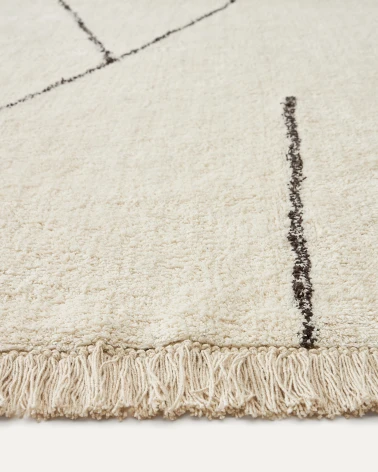 Mijas black and white cotton rug 160 x 230 cm