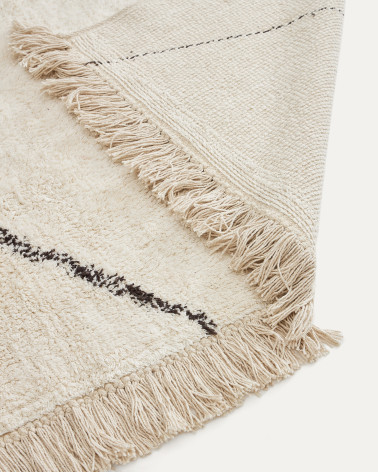Mijas black and white cotton rug 160 x 230 cm
