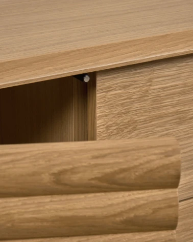 Lenon oak wood and veneer sideboard with 2 doors & 3 drawers, 155 x 86 cm FSC MIX Credit