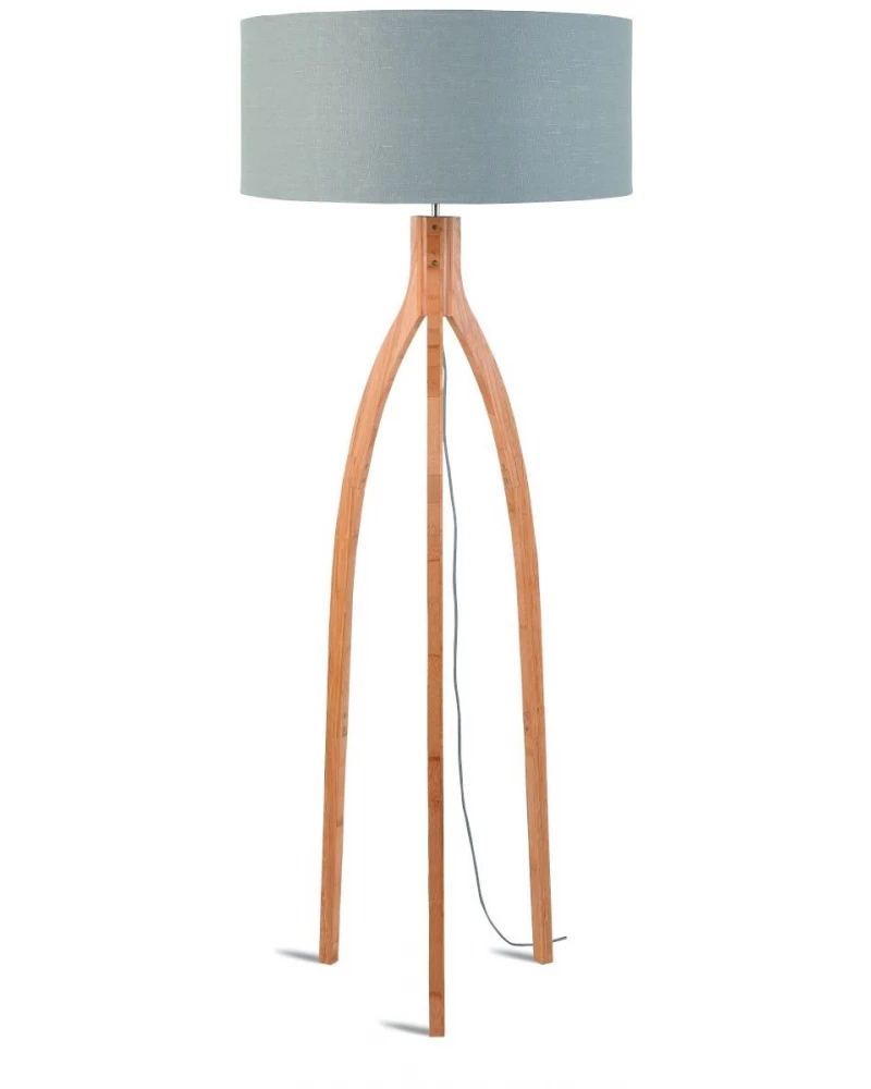 Stojaca lampa s  ľanovým tienidlom a bambusovými nohami Good&Mojo LAAV 97