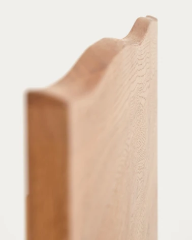 Rasha oak wood veneer headboard with a natural finish, for 160 cm beds