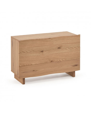 Rasha chest of drawers with oak veneer with natural finish 104 x 73 cm