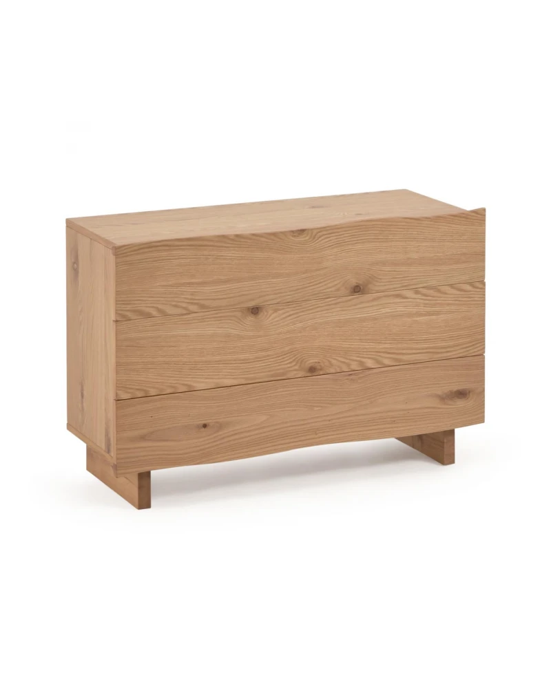Rasha chest of drawers with oak veneer with natural finish 104 x 73 cm