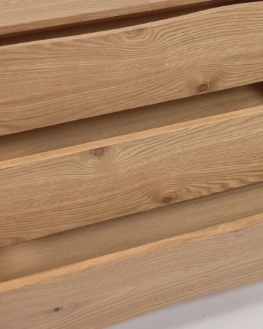 Rasha chest of drawers with oak veneer with natural finish 104 x 73 cm