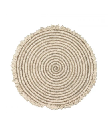 Gisel round jute and cotton rug 120 cm